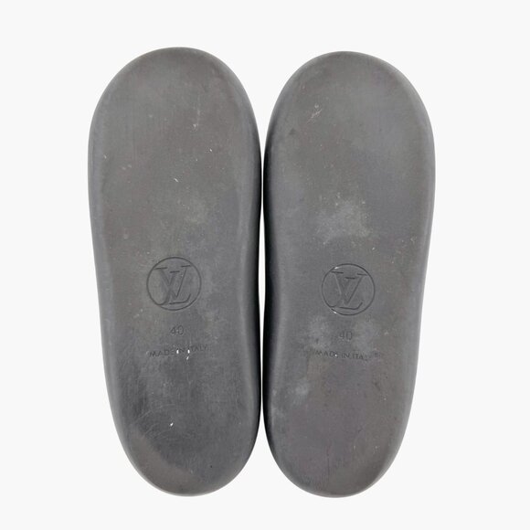 Louis Vuitton Sunbath Flat Mules EU 40 US 10 LV Monogram Black Slide Sandal - Picture 11 of 13